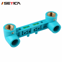 SETICA Coude femelle double équipotentiel en PPR bleu avec insert en laiton, raccord fileté pour soudure par fusion