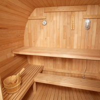 Sauna Traditionnel Extérieur en Bois de Cèdre Rouge de Luxe Écologique pour 4 Personnes avec Panorama en Verre pour Jardin