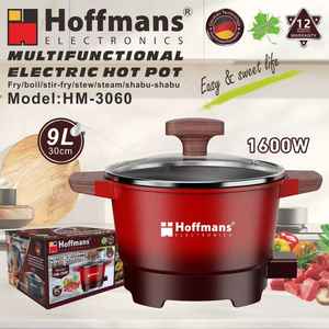 <span class=keywords><strong>Wok</strong></span> électrique <span class=keywords><strong>professionnel</strong></span> Hoffmans 9L 1600W, chauffe rapide, antiadhésif, best-seller des supermarchés - Product Image 2