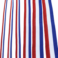 OKAY Ruban à rayures de drapeau de pays rouge blanc bleu pour ruban gros-grain en polyester à rayures classiques de qualité médaille