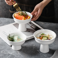 Bol de nid d'oiseau, bol à Dessert, tasse de crème glacée, bol de yaourt, bol à pieds hauts blanc pur, tasse de fruits de crème glacée japonaise