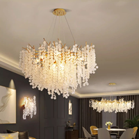 Lustre en cristal JACKSUN K9, éclairage décoratif d'intérieur, luminaire en cristal doré à fixation au plafond