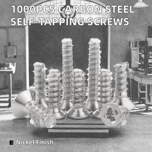 สกรูเกลียวปล่อยหัวฟิลลิปส์เหล็กคาร์บอน M1.2 M1.4 M1.5 M1.7 M1.8 M2 M2.3 M2.6 M3 บรรจุ 1000 ชิ้น/ถุง สำหรับพลาสติก ขนาดเมตริก - Product Image 2