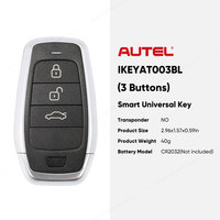 Autel IKEYAT003BL IKEY Clé universelle intelligente à 3 boutons utilisée avec le programmeur de clés de voiture Altra Scanner OBD2 KM100 IM508 IM608 IM608S II