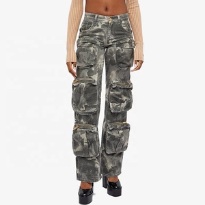 Bettergirl 2023 Jeans Street gran oferta Vintage bolsillo pierna ancha Jean camuflaje <span class=keywords><strong>pantalones</strong></span> sueltos Camo mujeres Cargo <span class=keywords><strong>Pantalones</strong></span> - Product Image 1