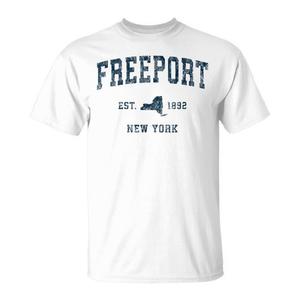 T-Shirt Vintage Freeport New York, Girocollo, Manica Corta, in Cotone, Unisex per Adulti, Promozionale - Product Image 1