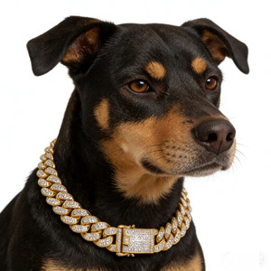 Kalung Anjing Mewah Bahan Alloy Berkilau Berlian, Aksesoris Hewan Peliharaan Modis untuk Anjing Besar - Product Image 4