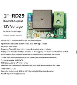 Módulo de Relé de Retardo Electrónico para Automóvil Taidacent TDJL-QF-RD29 80A de Alta Corriente 12V 24V, Mini Temporizador de Activación, Apagado del Vehículo, Guangdong - Product Image 5