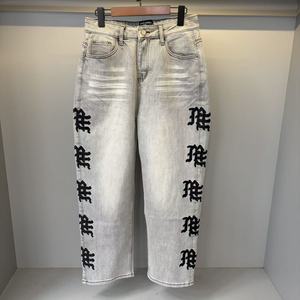 <span class=keywords><strong>Jeans</strong></span> Denim da <span class=keywords><strong>Uomo</strong></span> 2026 di Lusso, Nuovi Pantaloni Ricamati Firmati, Modello Baggy Dritto Hip Hop, Collezione Mixed Emotion - Product Image 1