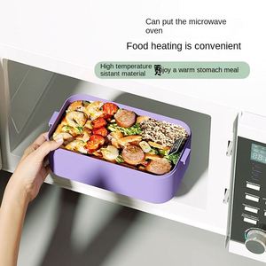Office Workers and Students High-Quality Appearance <b>Large</b> Capacity Microwaveable Partitioned Plastic Lunch <b>Box</b> With Tableware - Product Image 5
