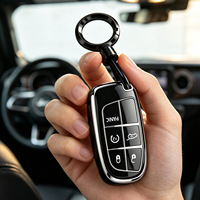 Housse de clé KUNASI pour Jeep, étui de protection souple pour clé compatible avec la clé intelligente Jeep 3 4 5 boutons