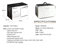 Kit Complet Vernis à Ongles Gel UV LED Venalisa 120 Pièces pour Nail Art, Étiquette Privée OEM, Vernis Couleurs et Émaux Gels