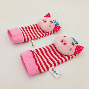 Ensemble de hochets pour poignets et chaussettes 4 en 1 pour bébé, hochets de <span class=keywords><strong>cheville</strong></span> en peluche et doux pour bébé. - Product Image 5