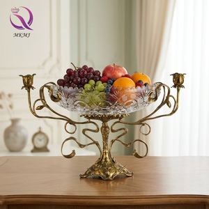 <span class=keywords><strong>Corbeille</strong></span> à fruits <span class=keywords><strong>en</strong></span> <span class=keywords><strong>cristal</strong></span> avec support décoratif <span class=keywords><strong>en</strong></span> cuivre, idéale pour la décoration intérieure et les arrangements de mariage - Product Image 1