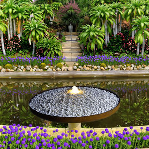 Outdoor Round Plate Verwitterung wasser brunnen Wasserfälle Corten Steel Wasserspiele Brunnen mit Licht für die Garten dekoration - Product Image 6