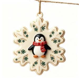 Decorazione <span class=keywords><strong>Natalizia</strong></span> Vintage in Resina, <span class=keywords><strong>Casetta</strong></span> di Pan di Zenzero con Statuetta di Volpe, Ornamento da Appendere all'Albero, Regalo Natalizio - Product Image 3
