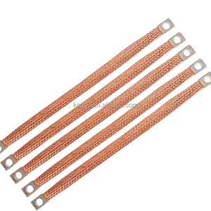 定制柔性编织铜母线，表面镀锡，用于电力连接，软编织铜线束 - Product Image 1