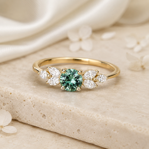 Anello dal design color smeraldo, anello da dito dallo stile elegante per donna - Product Image 3