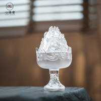 Brûleur d'encens en verre Pâte de Verre résistant à la chaleur, encensoir Boshan en Liuli fait main par moulage à la cire, décoration Zen de luxe