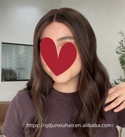 Perruque brésilienne en gros, brun moyen, nœuds blanchis, ligne de cheveux et cuir chevelu naturels, dentelle HD, sans colle, ajoute du volume, pour patients en chimiothérapie
