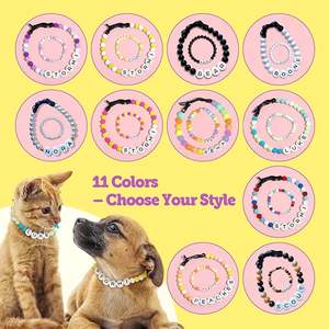 Collare per <span class=keywords><strong>Cani</strong></span> Personalizzato di Lusso in Alluminio con Perline Impermeabili e Fiocco, Nome Personalizzabile, Regalo, Braccialetto dell'Amicizia - Product Image 5