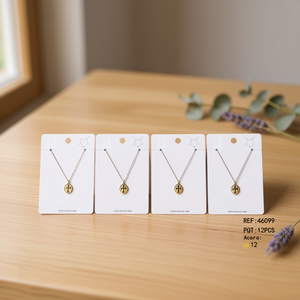 Collier en laiton avec pendentif en forme de croix, ensemble de 12 pièces, accessoire de bijouterie tendance - Product Image 3