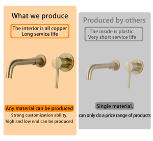 2025 Offre Spéciale moderne mitigeur de lavabo en nickel brossé mitigeur mural encastré en céramique pour robinet de salle de bain d'hôtel - Product Image 2