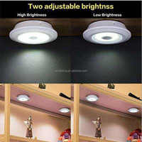 OX Lighting Alibaba Best-seller Petites lumières rondes Télécommande ultra lumineuse Cob Push Under Cabinet Sticky Wall Light