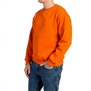 Sudadera de Cuello Redondo Color Naranja para Hombre, Corte Regular, Tejido de Algodón, Estilo Casual, Color Sólido - Product Image 2