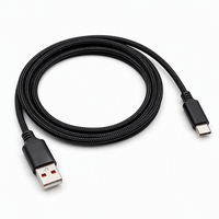 Kabel USB-C Tipe-C Male to Male Braided Pure Copper PVC 1m 6A 60W untuk Pengisian Cepat Ponsel & Kamera & Komputer