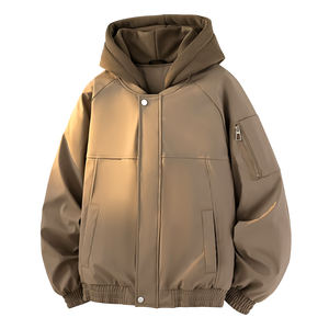 เสื้อแจ็กเก็ตผ้าฝ้ายสำหรับผู้ชาย, เสื้อโค้ทเด็กผู้ชายให้ความอบอุ่นหนาเสื้อโค้ทสองชิ้นเสื้อโค้ทบุผ้าฝ้ายทรงหลวมโลโก้แบบกำหนดเอง - Product Image 1