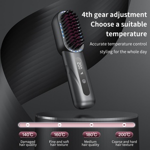 Cepillo Alisador de Cabello Inalámbrico Recargable Portátil con Fuente de Alimentación USB y Plástico Resistente - Product Image 4