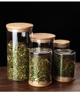 300ml 800ml Borosilicate Bamboo Lid Large Glass Storage Jars <b>Set</b> Glass <b>Sugar</b> <b>Coffee</b> <b>Tea</b> Canister With Bamboo Lid for Kitchen - Product Image 2