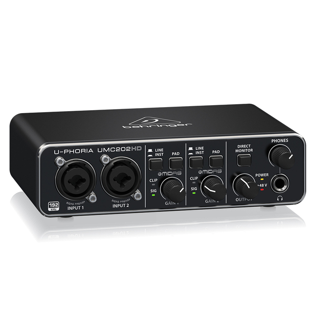 Behringer U-Phoria UMC202HD Sound Card USB Audio Interface With 2 Midas Preamps & 48V Phantom Power Studio Sound Equipment