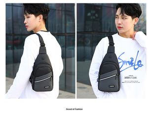 Nouveau Sac de Poitrine Homme 2025 Tendance Grande Capacité Couleur Unie Simple Imperméable pour Affaires - Product Image 4