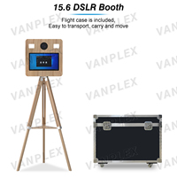 Cabina de Fotos DSLR Todo en Uno de 15.6 Pulgadas, Cámara SLR con Impresión Instantánea, Máquina para Selfies de Metal de Grado Aeronáutico, Control Remoto/Táctil, Estuche de Transporte