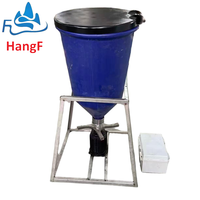 HANGFENG TLJ004 100L 0.37KW 380V PP Plastik Alat Pemberi Makan Ikan Udang Tiram Otomatis Bergetar Tahan Lama Peralatan Tambak Akuakultur