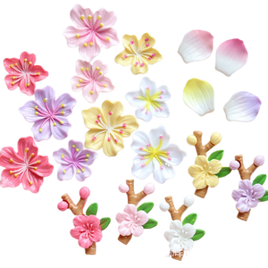 caoh Wind Blows Down Peach Blossoms - Accessoires en résine DIY mignons avec patchs, pinces et bandeaux pour cheveux - Product Image 1