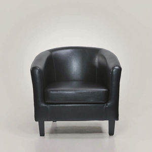 Sillas de Acento Giratorias Modernas Hechas a Mano, Ecológicas, de Cuero Sintético Negro, Muebles para Sala de Estar y Dormitorio - Product Image 3