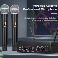 Voxfull R2 Microphone dynamique sans fil portable UHF professionnel à longue portée Micro 2 canaux