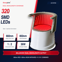Appareil de luminothérapie rouge assis 320 LED, chaise chauffante 660nm 850nm avec panneau lombaire et fessier, minuterie 15-60 min, OEM ODM Vente en gros