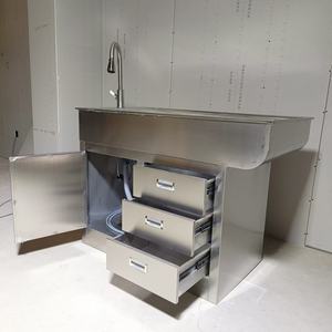 Mesa de Trabajo Veterinaria de Acero Inoxidable con Fregadero y Gabinete de Almacenamiento para Clínicas <span class=keywords><strong>Veterinarias</strong></span> - Product Image 3