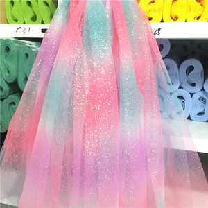 Filato di Glitter per bambole da 6 pollici in tessuto gradiente arcobaleno <span class=keywords><strong>rosa</strong></span> da 10 metri - Product Image 3