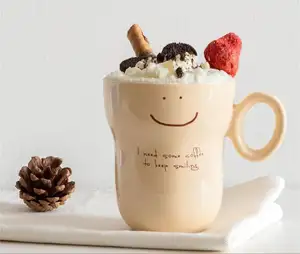 Custom Cartoon Creatieve Melk Water Thee Cup 350Ml 12Oz Handgemaakte Keramische Koffiemokken Met Handvat