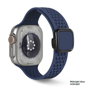 ใช้งานร่วมกับสายซิลิโคนแบบเจาะรูสไตล์ IWatch หัวเข็มขัดแบบพับได้ ปิดด้วยแม่เหล็ก 42 มม./46 มม. S110 - Product Image 4