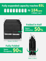 Organisateur de coffre pliable imperméable et durable à compartiments multiples avec couvercle pliable, poignée en alliage d'aluminium et bande réfléchissante