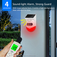 Alarme Solaire Vocale d'Extérieur avec Détecteur de Mouvement Infrarouge Anti-Intrusion Humaine, Système de Sécurité Domestique Antivol avec Télécommande