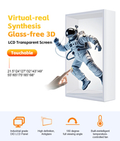 Vitrine interactive transparente LCD 4K de 55 pouces avec écran tactile infrarouge 10 points et hologramme 3D pour centre commercial