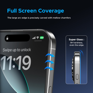 Kupoom ฟิล์มกระจกนิรภัย3D ปกป้องเต็มรูปแบบ HD บางเฉียบกันน้ำความแข็ง9ชั่วโมงสำหรับ16/17 <span class=keywords><strong>pro</strong></span>/<span class=keywords><strong>pro</strong></span> MAX - Product Image 4