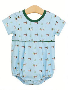 Conjuntos de Ropa para Niños con Estampado de Patos Mallard de Primavera/Otoño, Vestido Tipo Romper de Burbuja para Bebé, Conjuntos de Ropa de Algodón para Hermanos, Venta al Por Mayor - Product Image 3